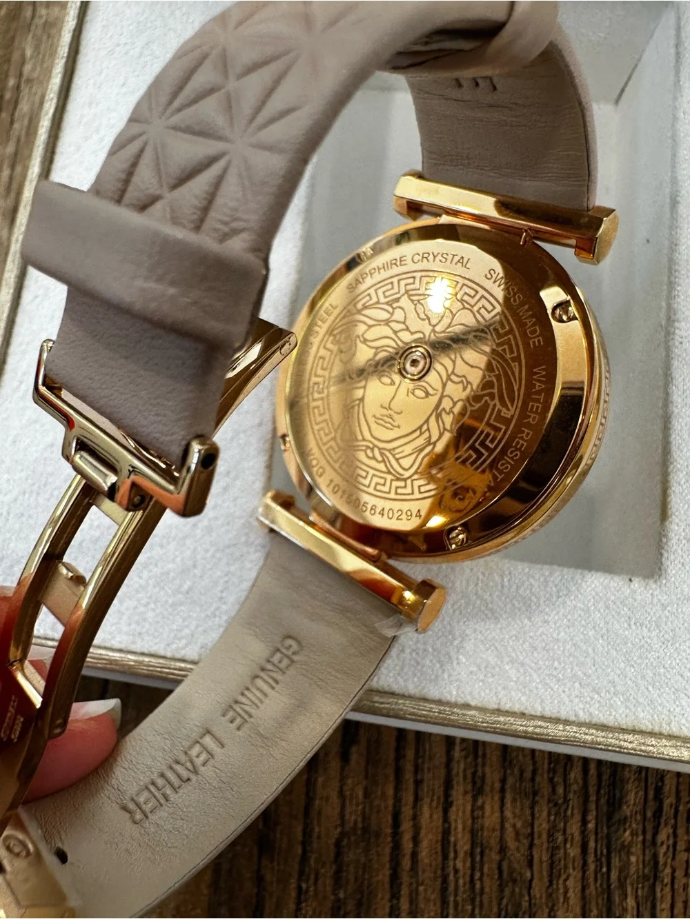 Versace Gold and Beige Women's Watch